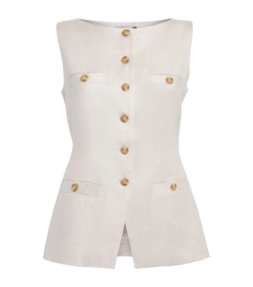 Linen-Blend Amra Waistcoat