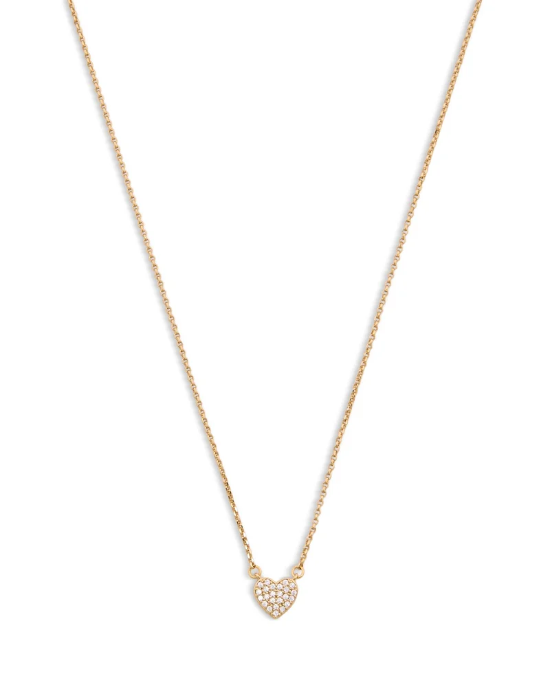 Yours Truly Pavé Heart Mini Pendant Necklace, 17"-20"
