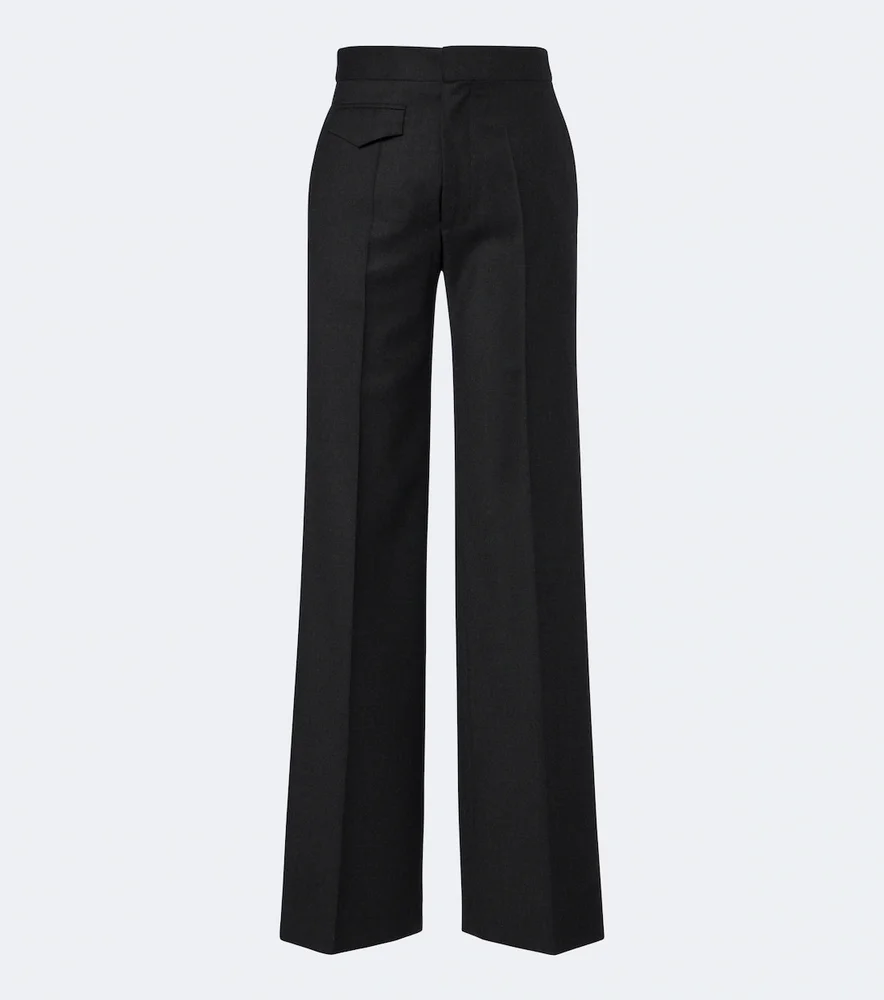 Wool wide-leg pants