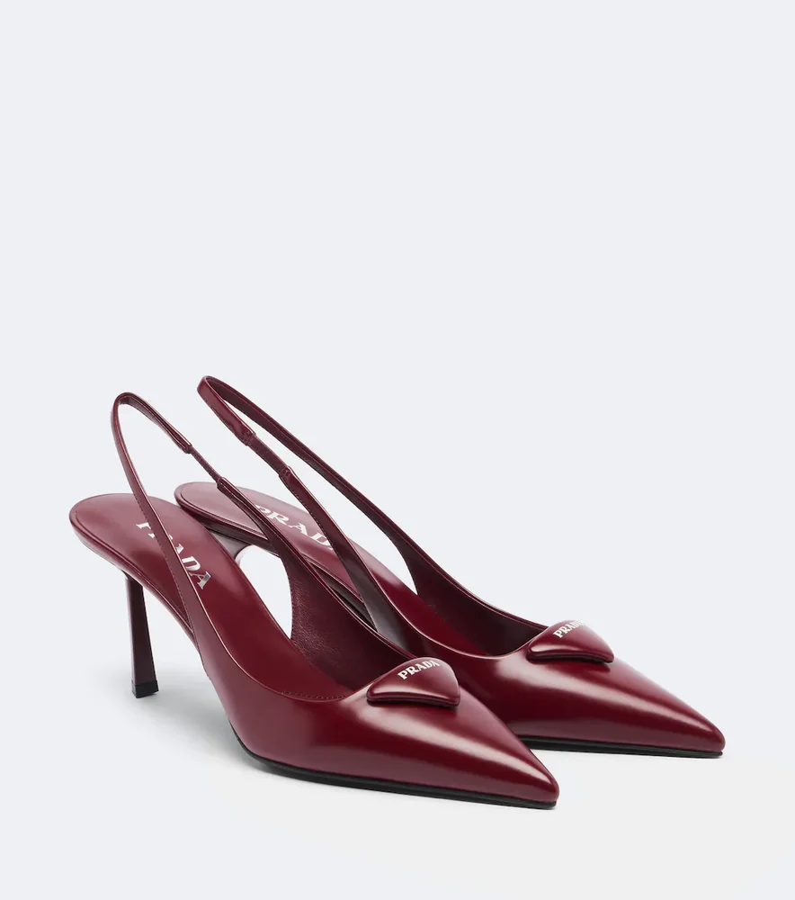 Leather slingback pumps