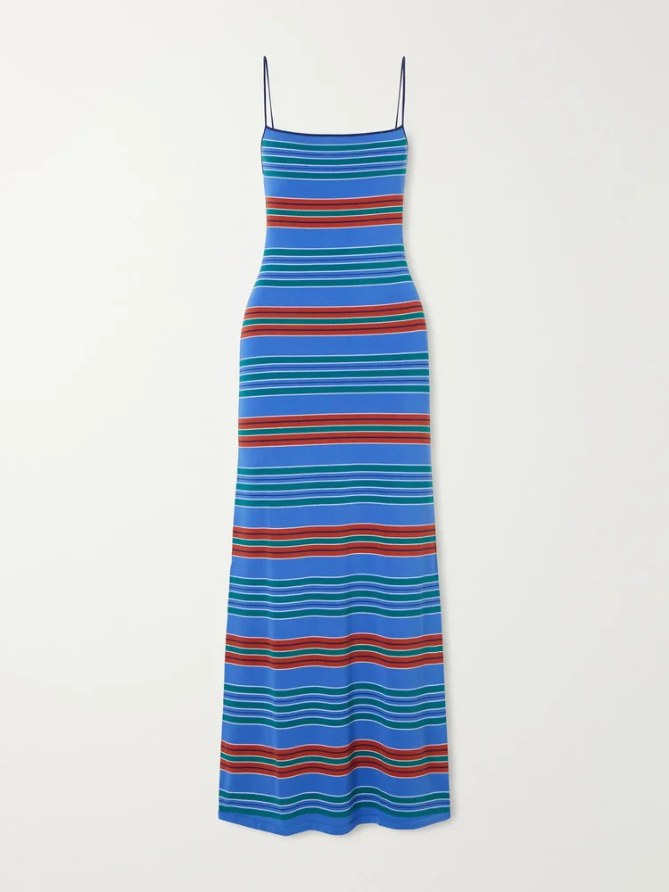 Lucy striped cotton-blend maxi dress
