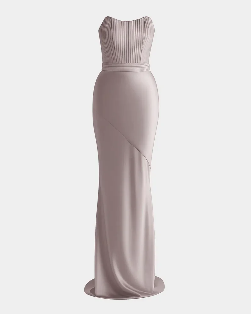 Germaine Strapless Stretch Satin Column Gown