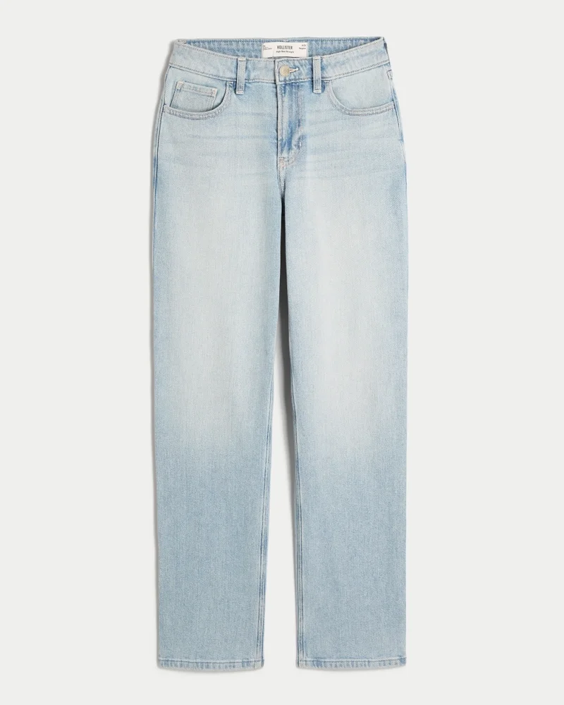 High-Rise Straight Jeans (light wash)