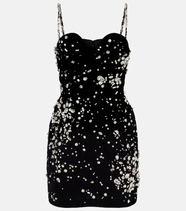 Crystal-embellished minidress