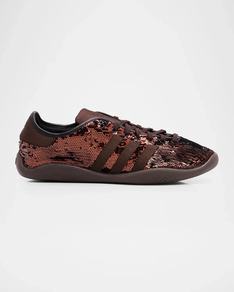 X Wales Bonner Karintha Lo Sequin and Satin Sneakers