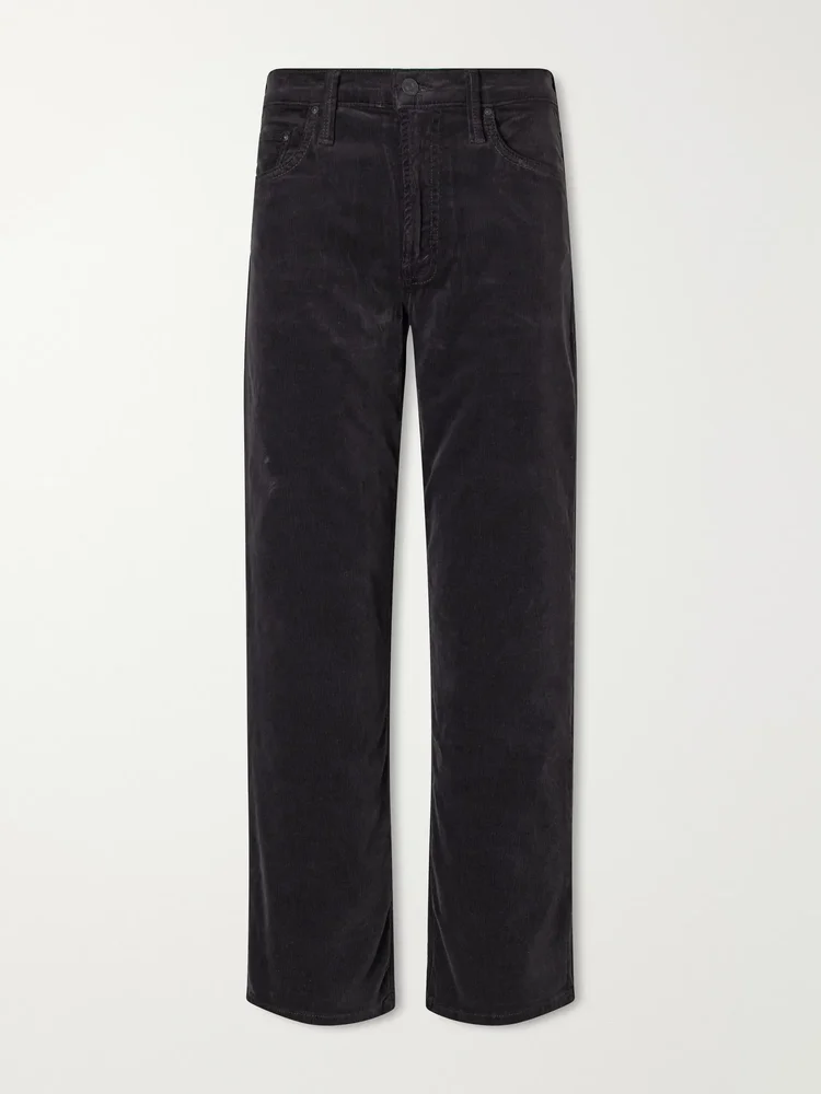 The Newbie Ankle cotton-blend corduroy mid-waist straight-leg pants
