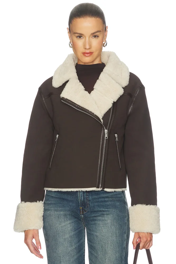 Faux Suede Shearling Jacket