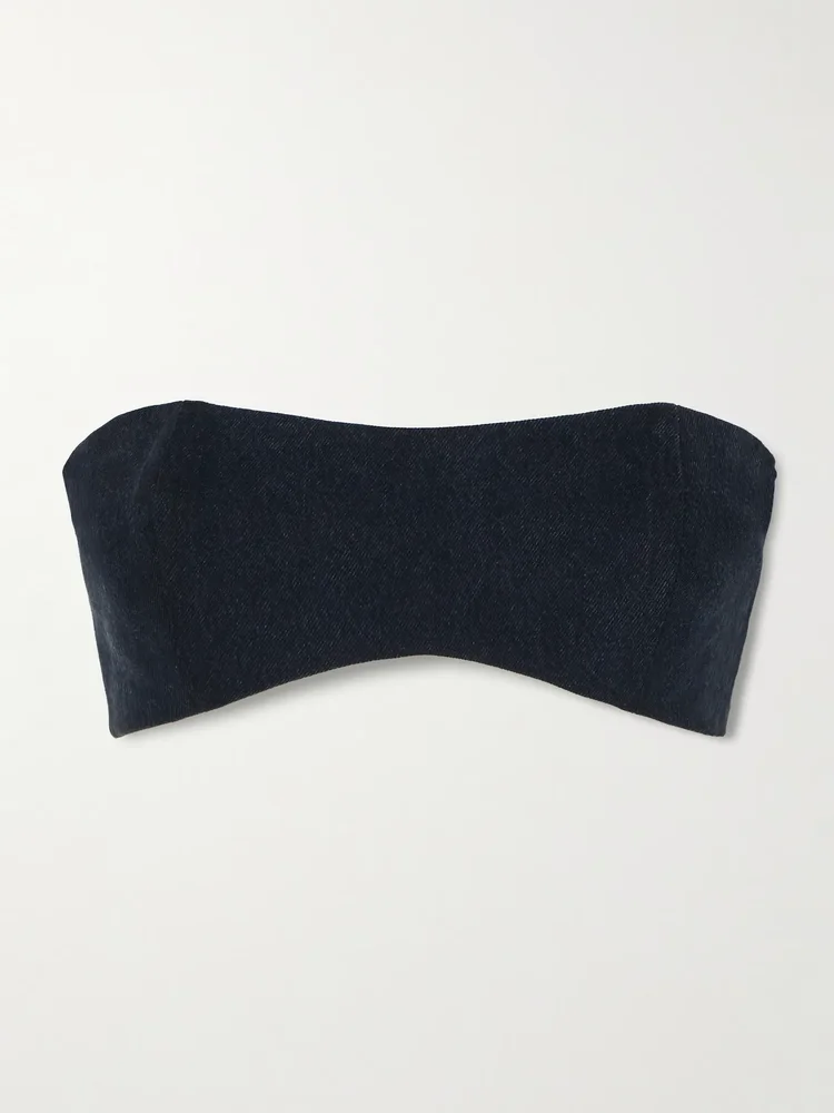 + Maria McManus organic and recycled-denim bandeau top