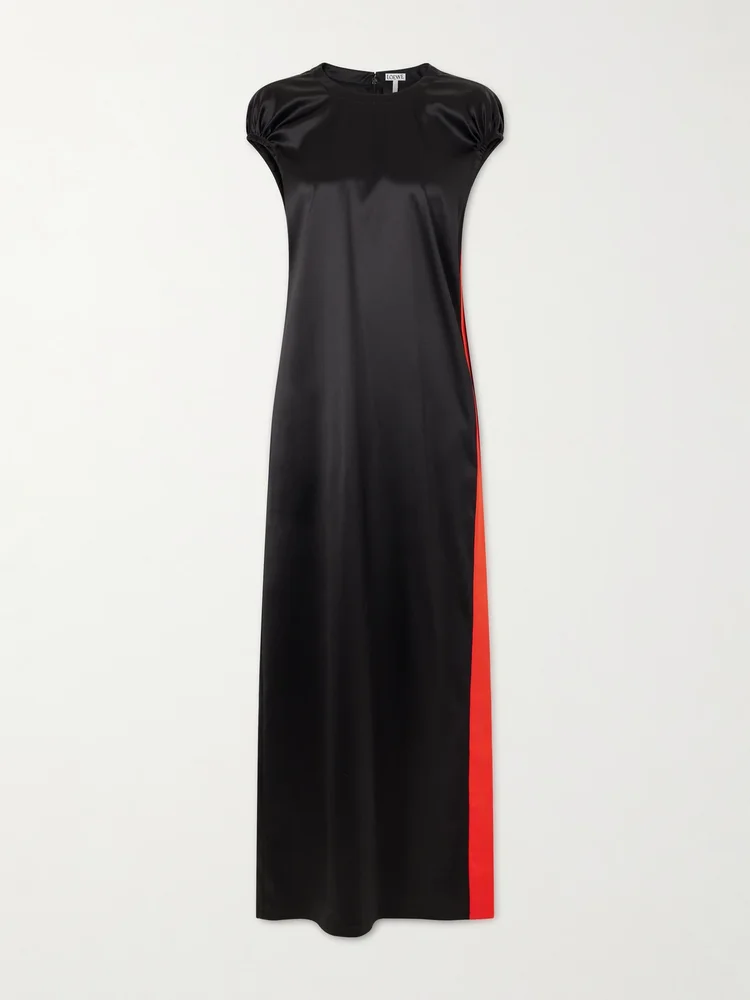 Silk-blend satin midi dress