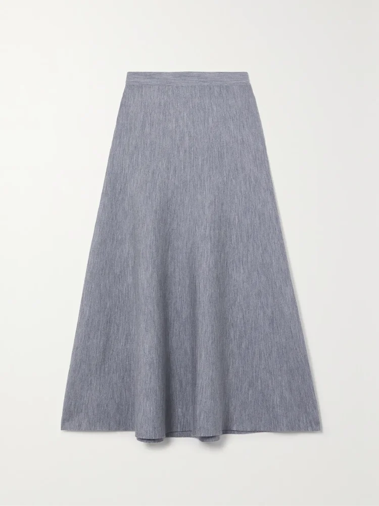Freddie wool, cashmere and silk-blend midi skirt