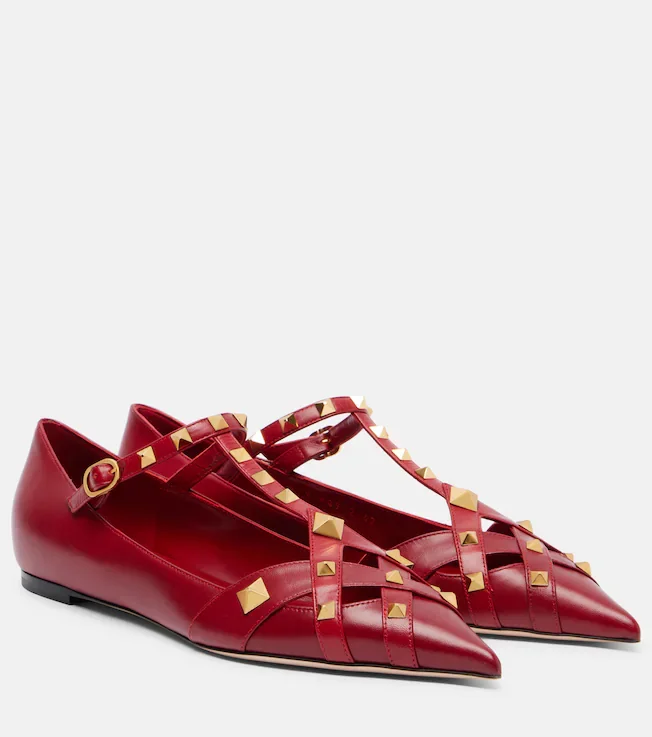 Studdy leather ballet flats