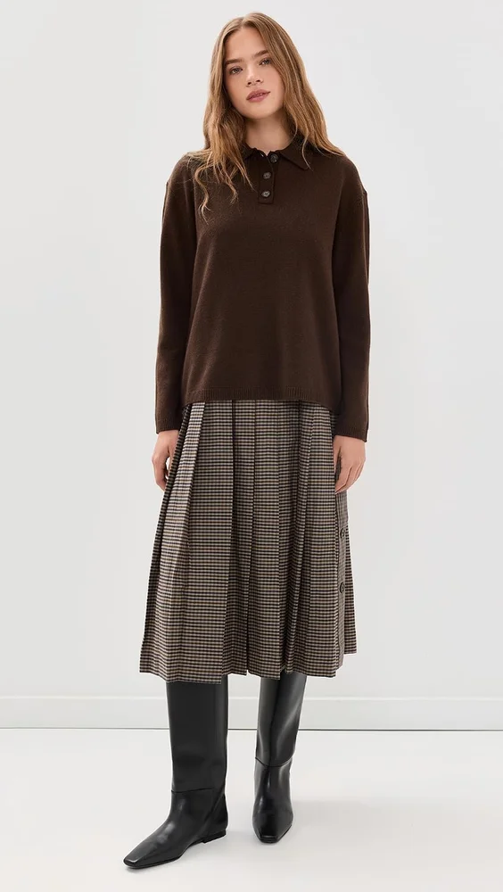 Julia Plaid Combo Sweater Dress Set