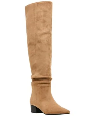 Women's Elite Block Heel Over The Knee Slouch Boots, Regular & Wide Calf
