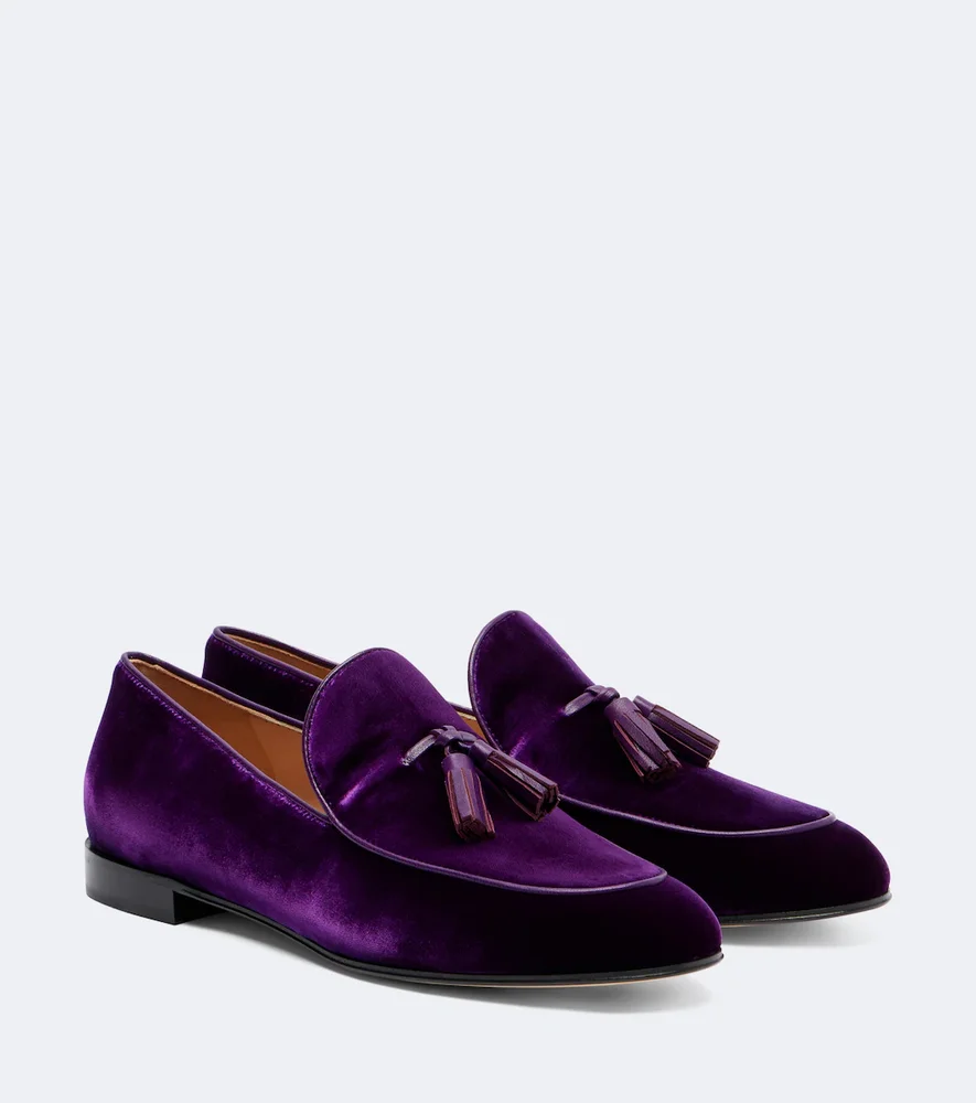 Tasseled velvet loafers