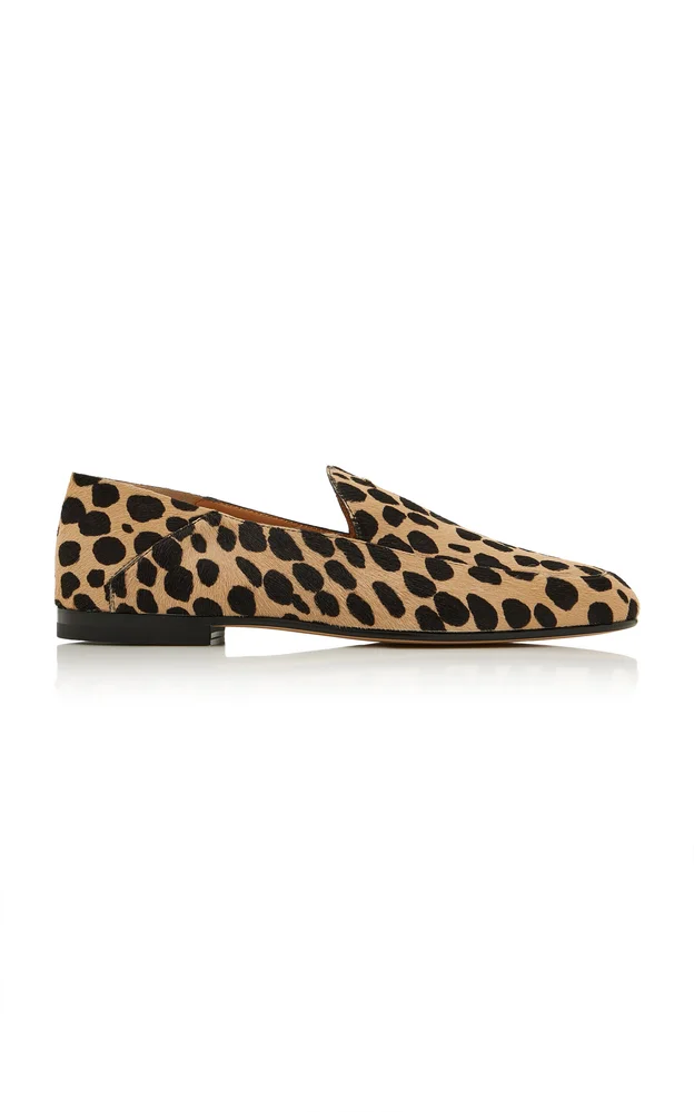 Pony-Effect Leather Mules