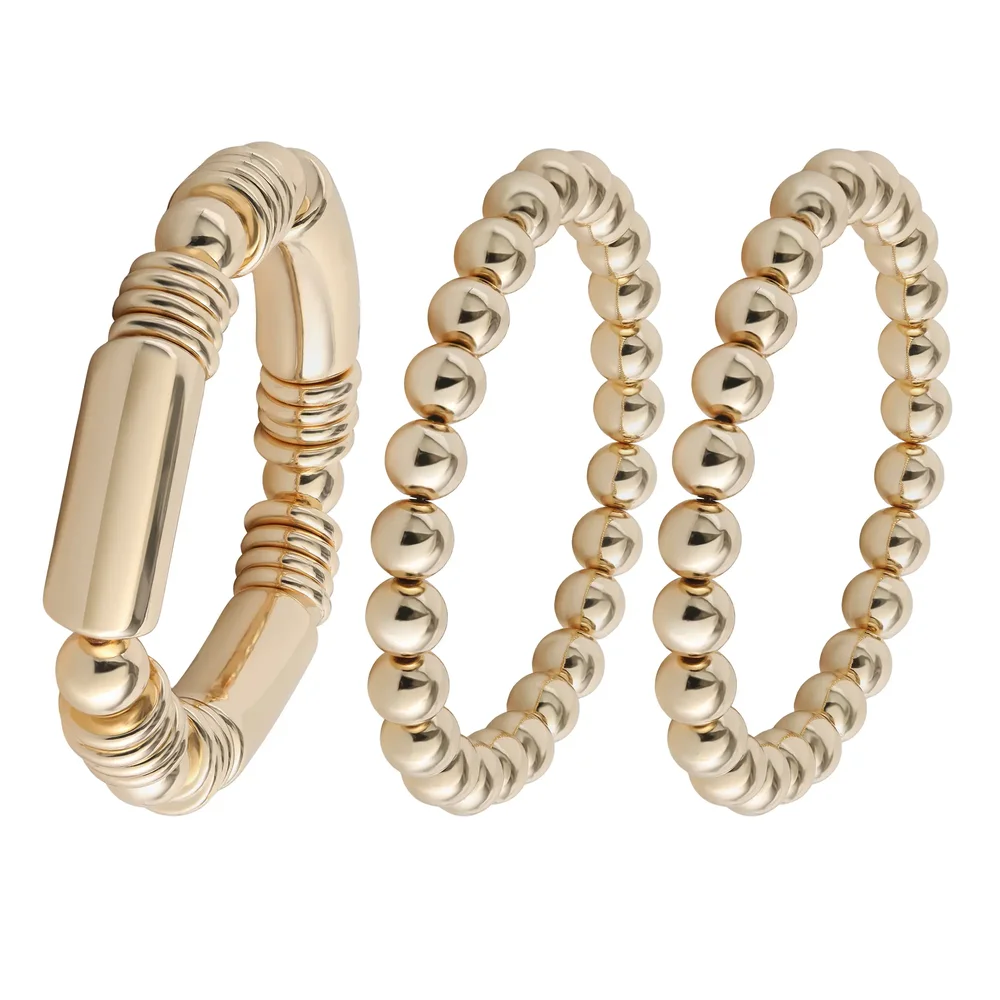 3-Piece Bracelet Set, Gold-Tone Plated Fashion Jewelry Multipack