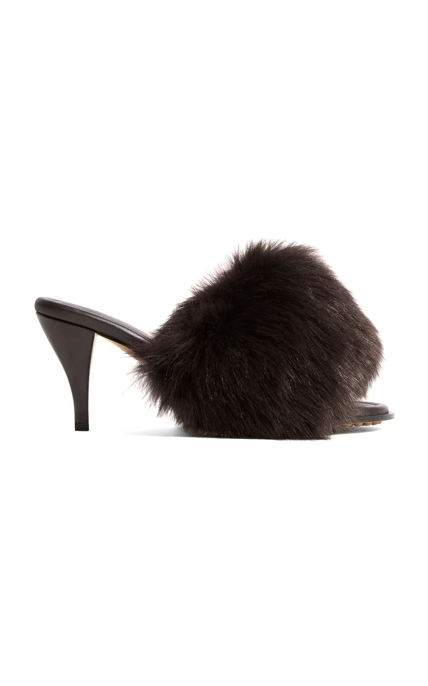 Cherry Shearling Mules