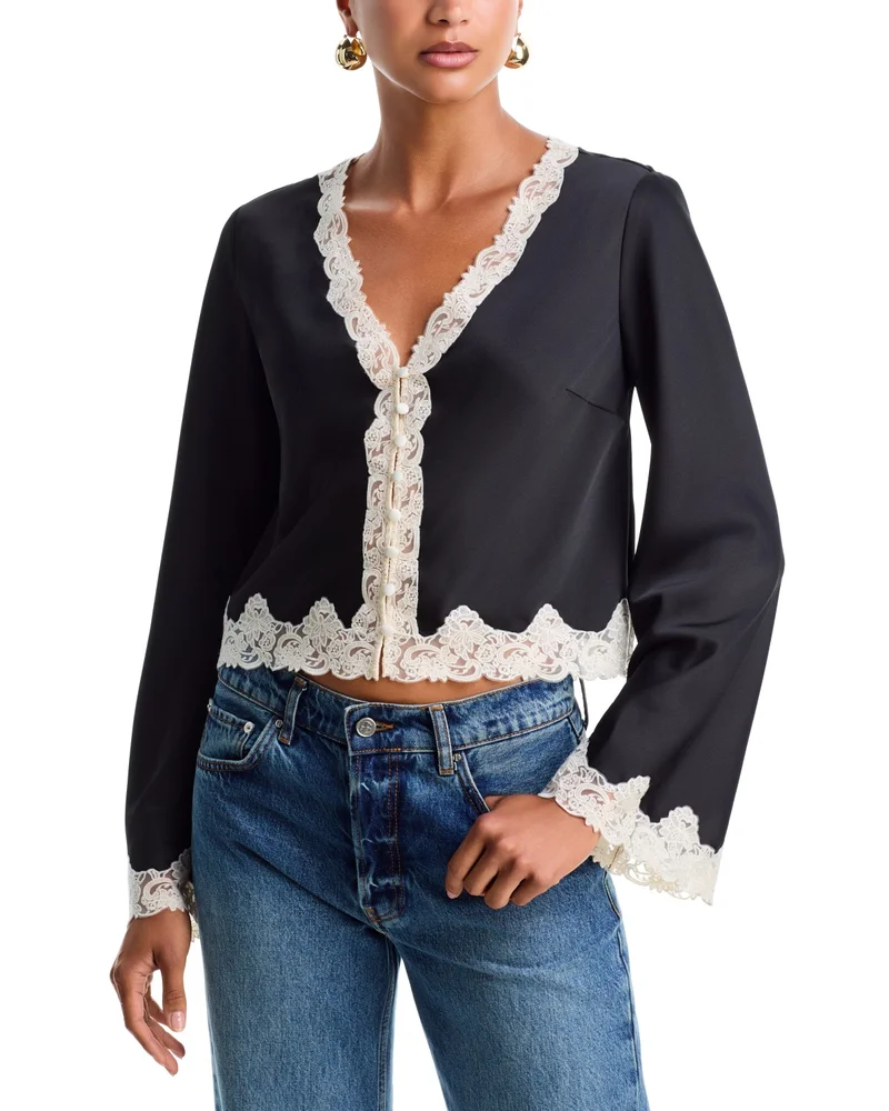 Fioretta Lace Trim Top