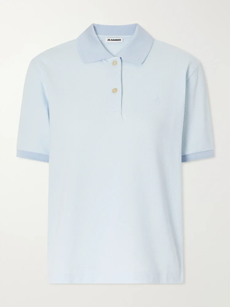 Logo-embroidered cotton-piqué polo shirt