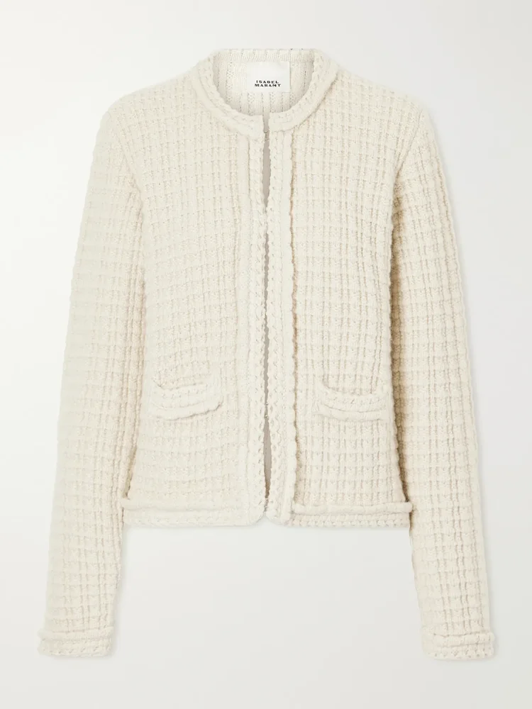Bouclé wool and alpaca-blend cardigan
