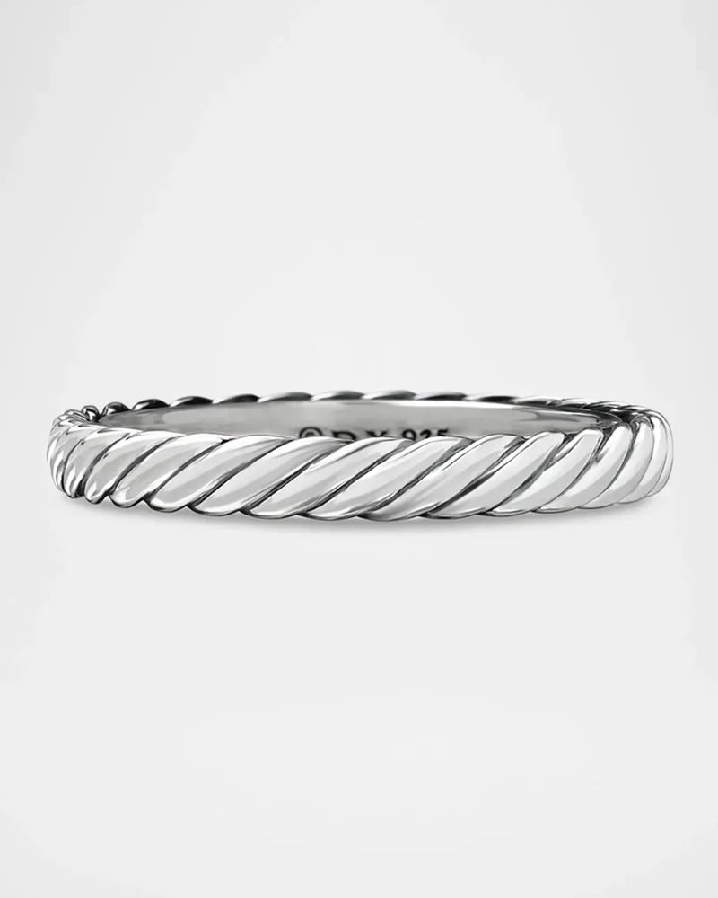 Cable Collectibles Band Ring in Silver, 3mm