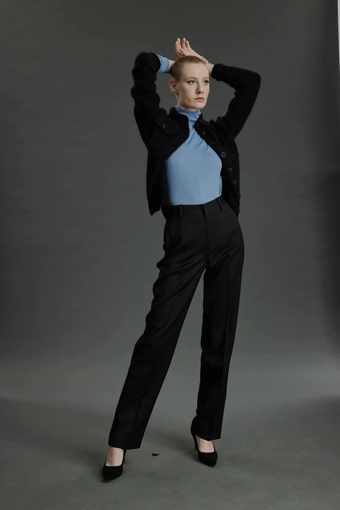 Funchal Knit Cardigan/ Shirt - Knit shirt/cardigan in black