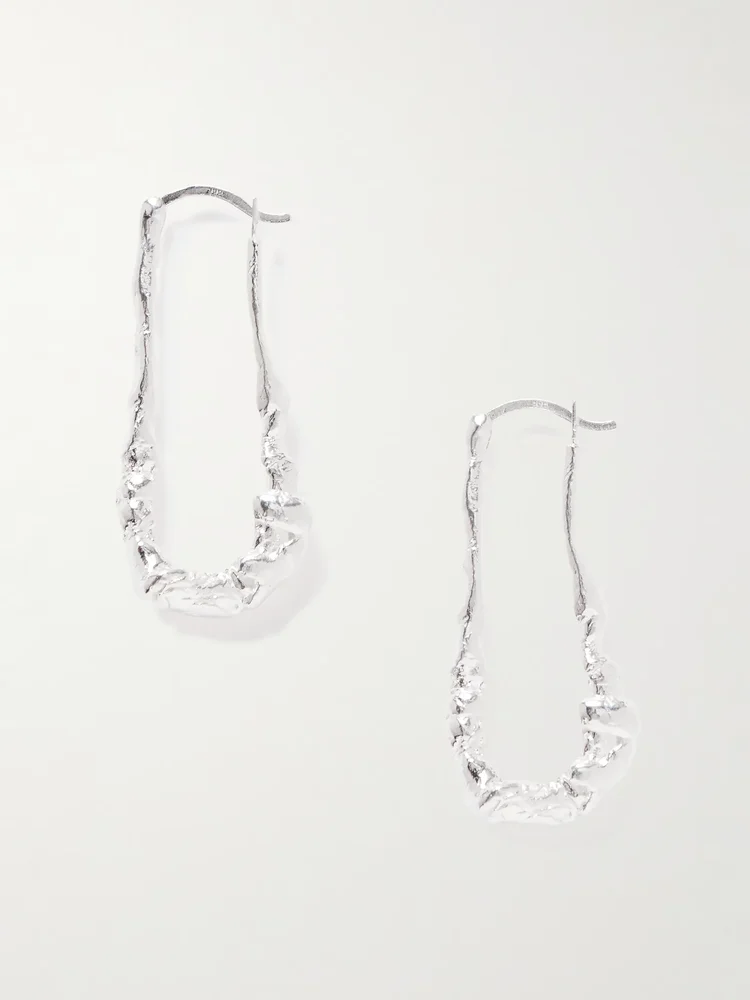 Silver-plated hoop earrings