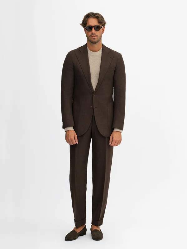 Brown Hopsack Suit