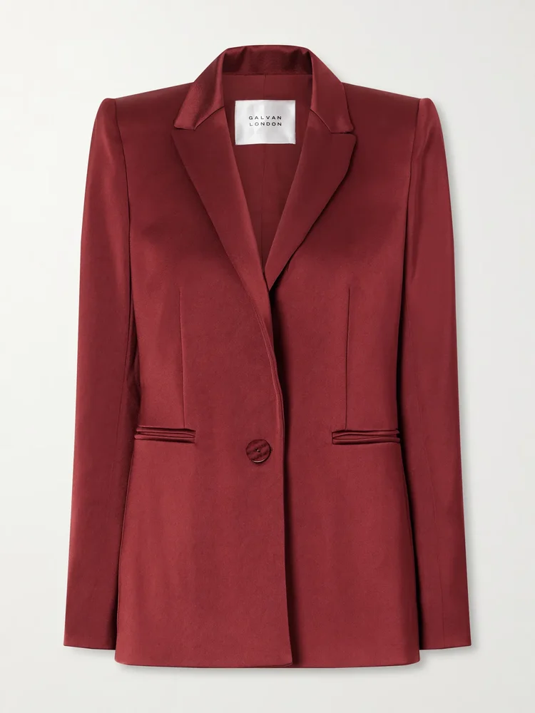 Sculpted satin blazer