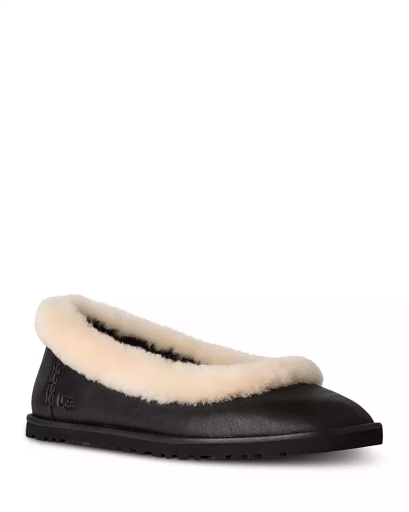 Women's Zora Leather & Shearling Flats