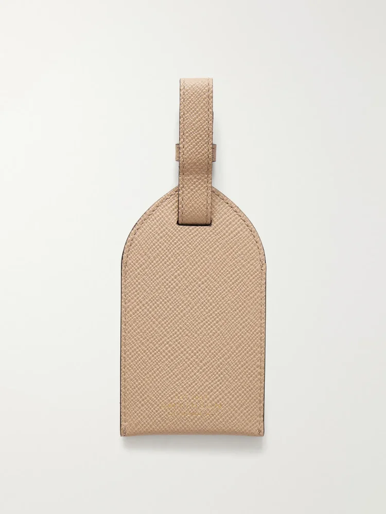 Panama leather luggage tag