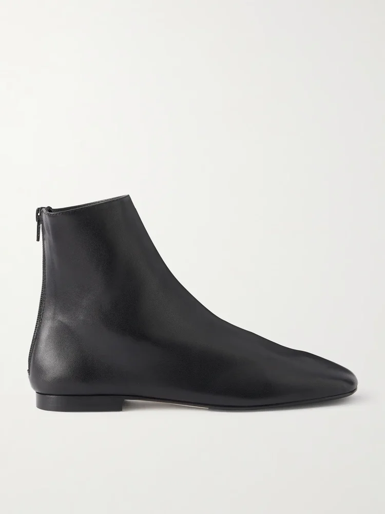 Contour leather ankle boots