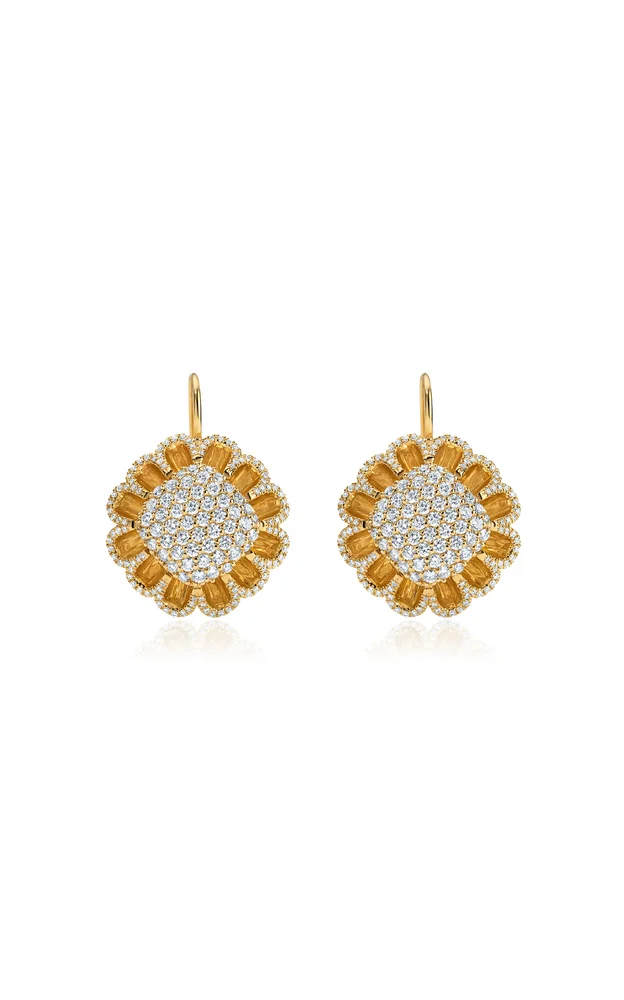 Floating 18k Yellow Gold Diamond Drop Earrings