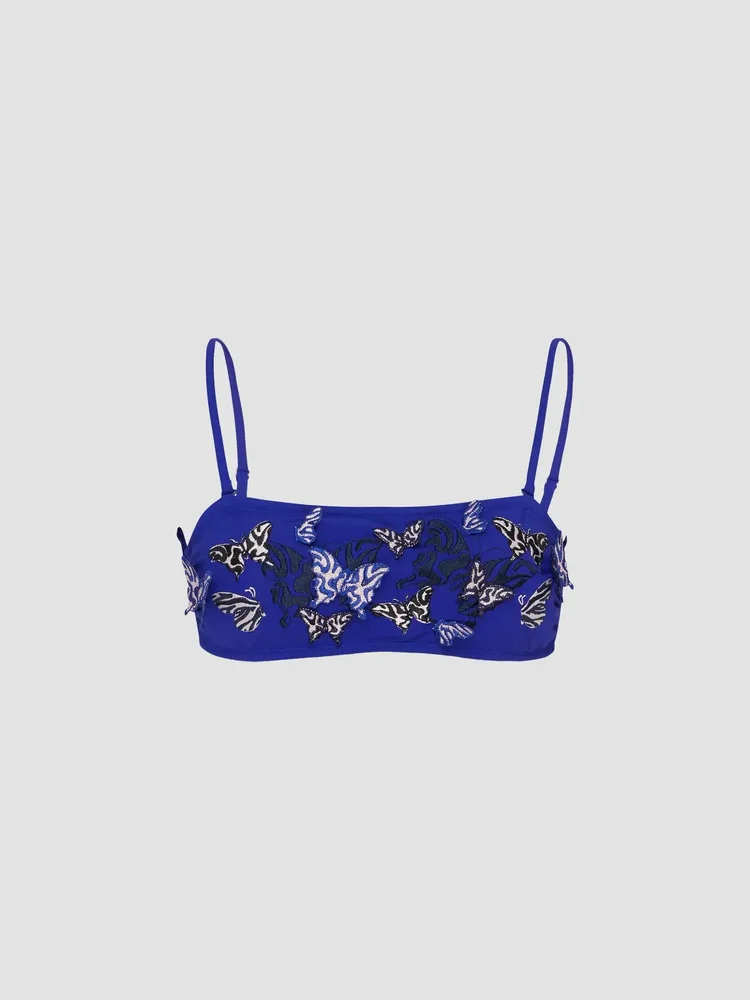 Disco Butterly Appliqué Bikini Top