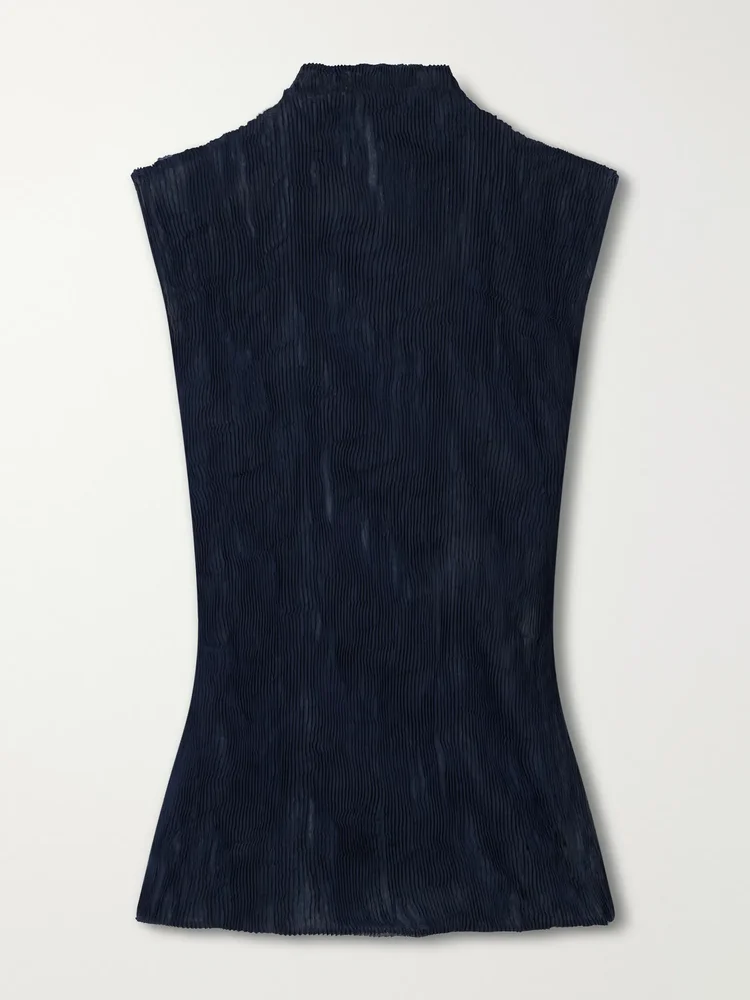 Twist plissé-chiffon top