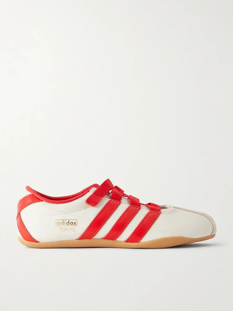 Tokyo MJ leather-trimmed canvas sneakers