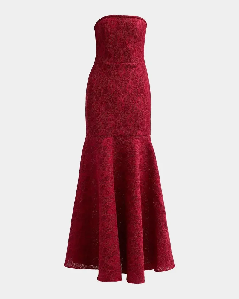 Kristy Strapless Lace Jacquard Trumpet Gown