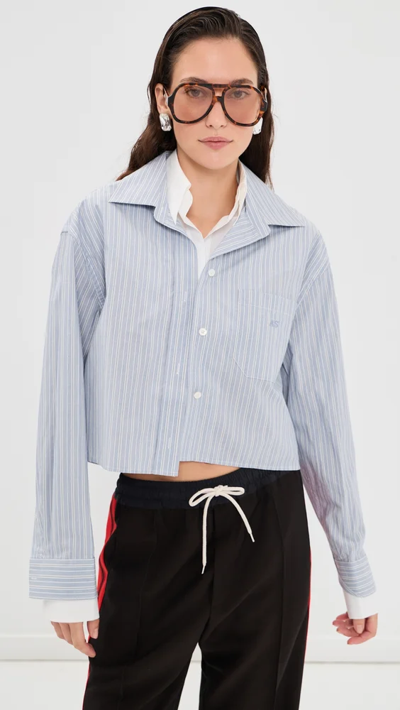 Layered Long Sleeve Button Up Shirt