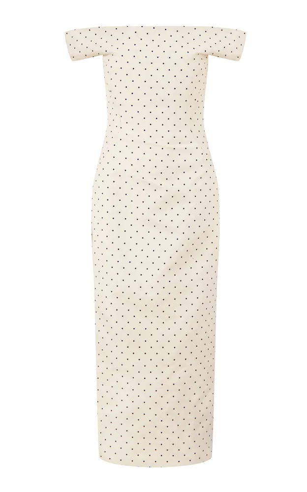 Polka Dot Jacquard Column Dress