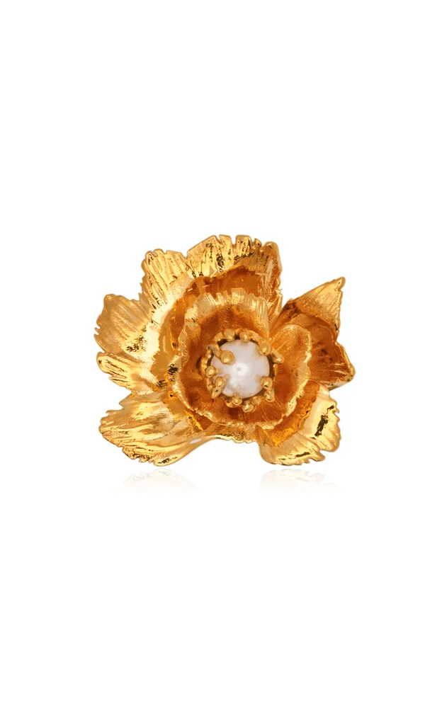 Wild Poppy Pearl Ring