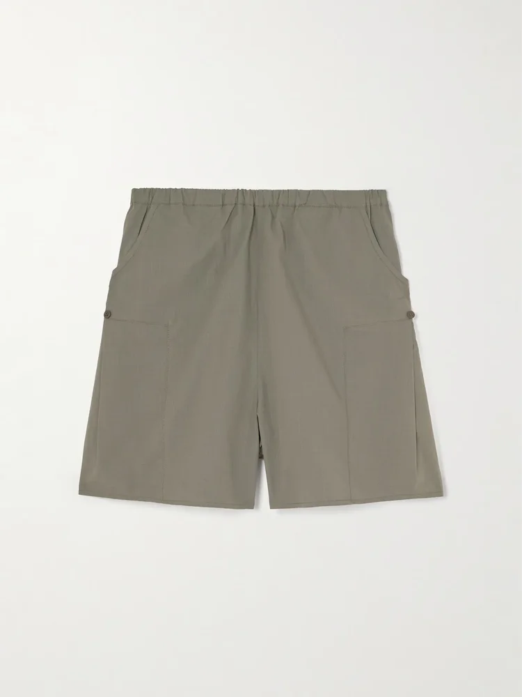 Checked organic cotton straight-leg shorts