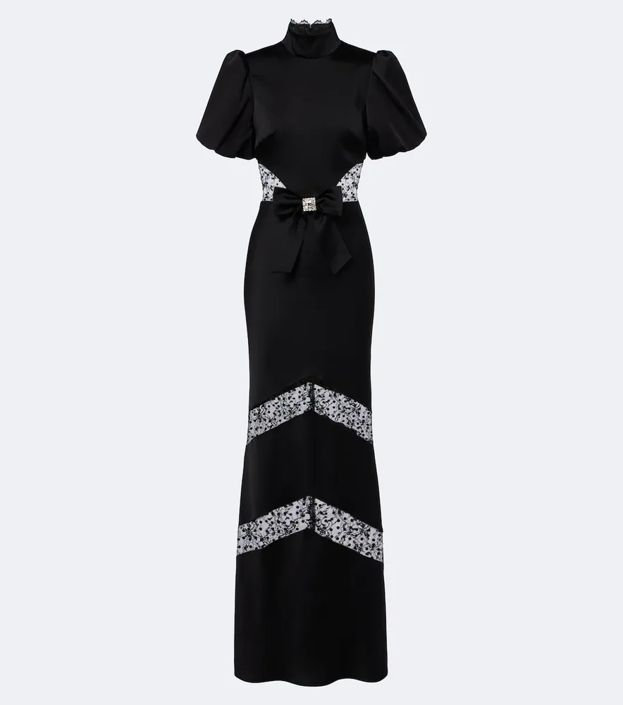 Bow-detail embellished maxi dress
