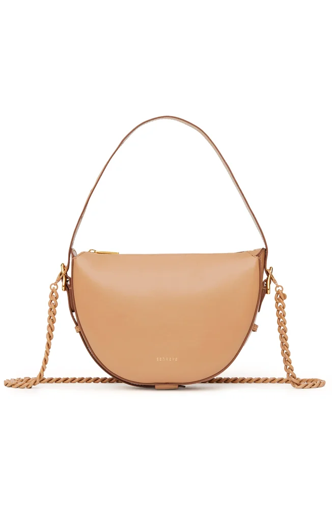 Mini Fortuna Smooth Leather Convertible Crescent Shoulder Bag