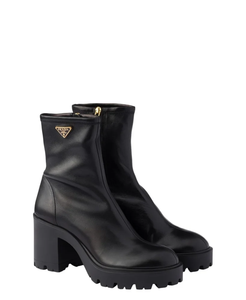 Stretch Nappa Leather Booties