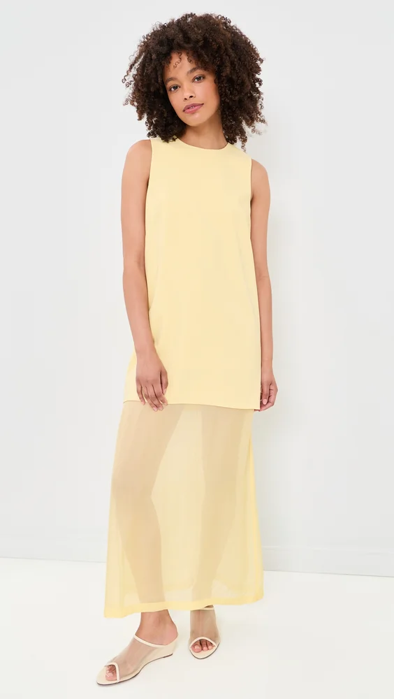 Crepe & Silk Chiffon Dress