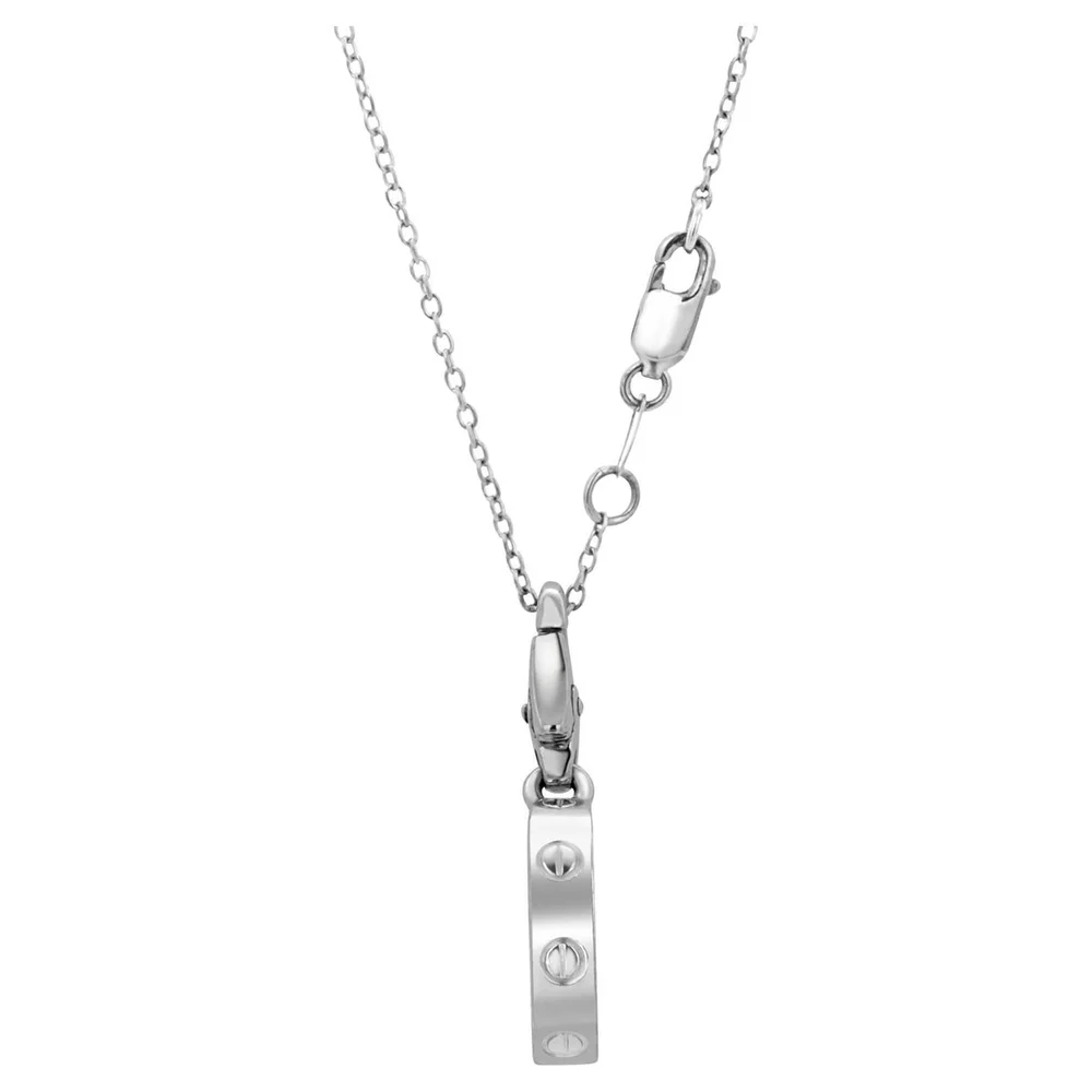 Pre-Owned Vintage LOVE Charm Necklace, 18K White Gold, 16-Inch Chain