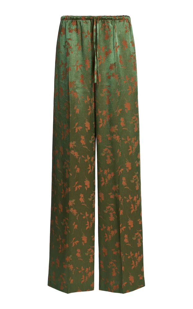 Puvis Floral Jacquard Wide-Leg Pants