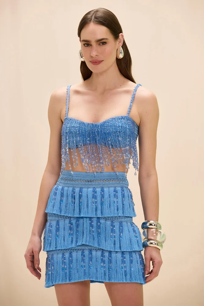 PatBO CLARA FRINGE MINI SKIRT