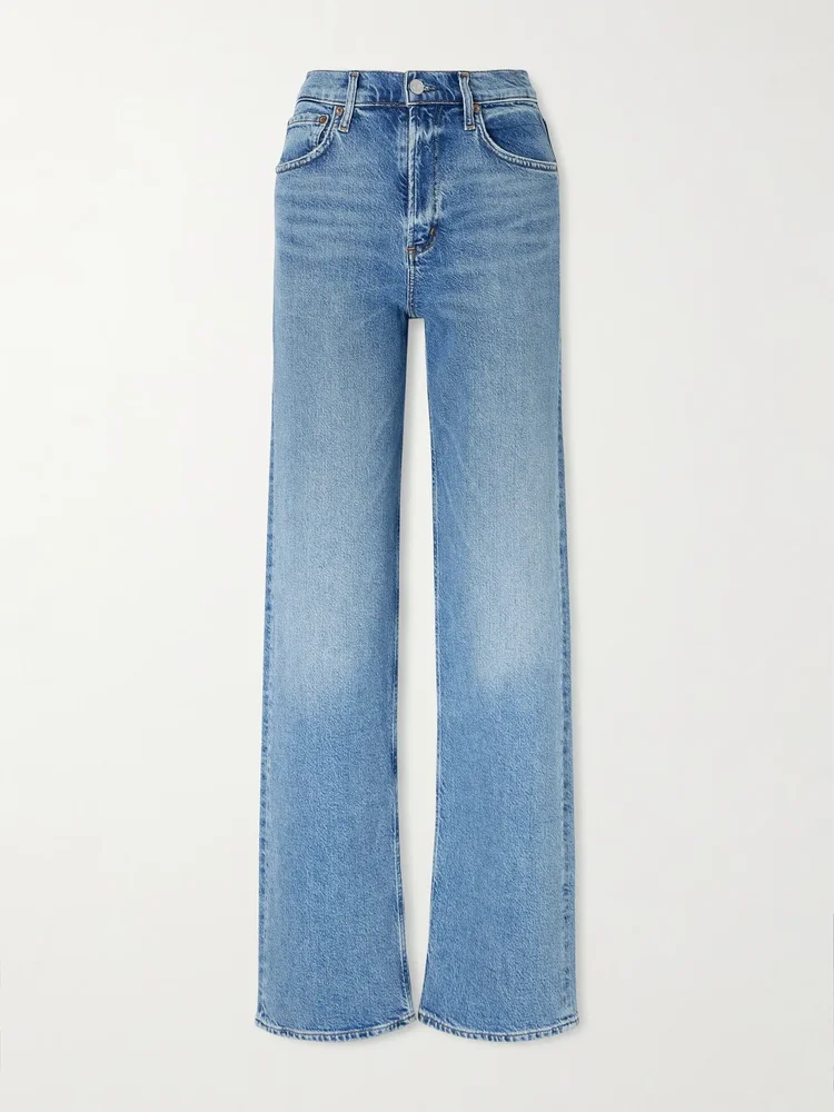 ren long high rise straight leg jeans