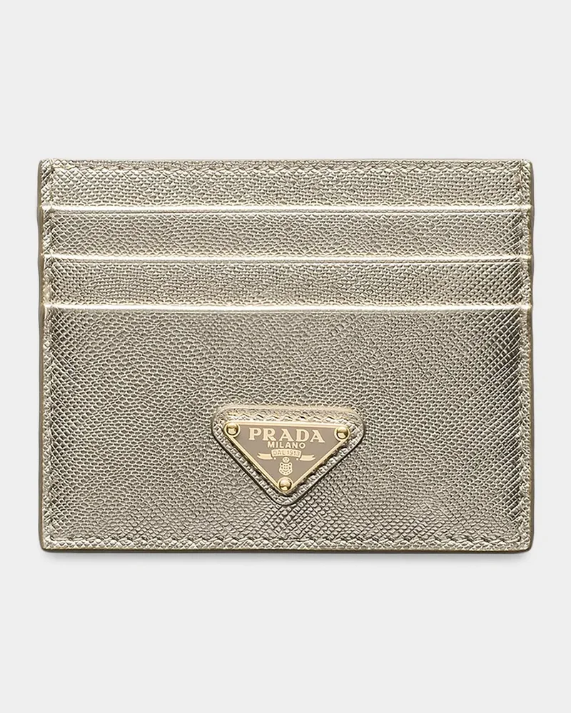 Logo Saffiano Leather Card Holder